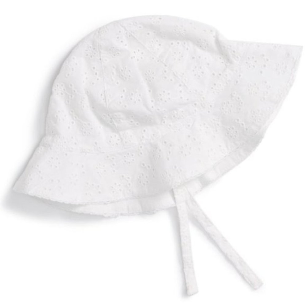 Nordstrom Baby White Eyelet Sun Hat 0-3M NWT